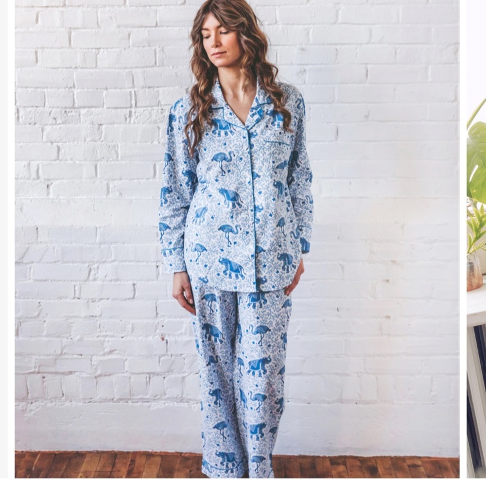 Printfresh Anthropologie Large PJ Set flamenco long sleeves